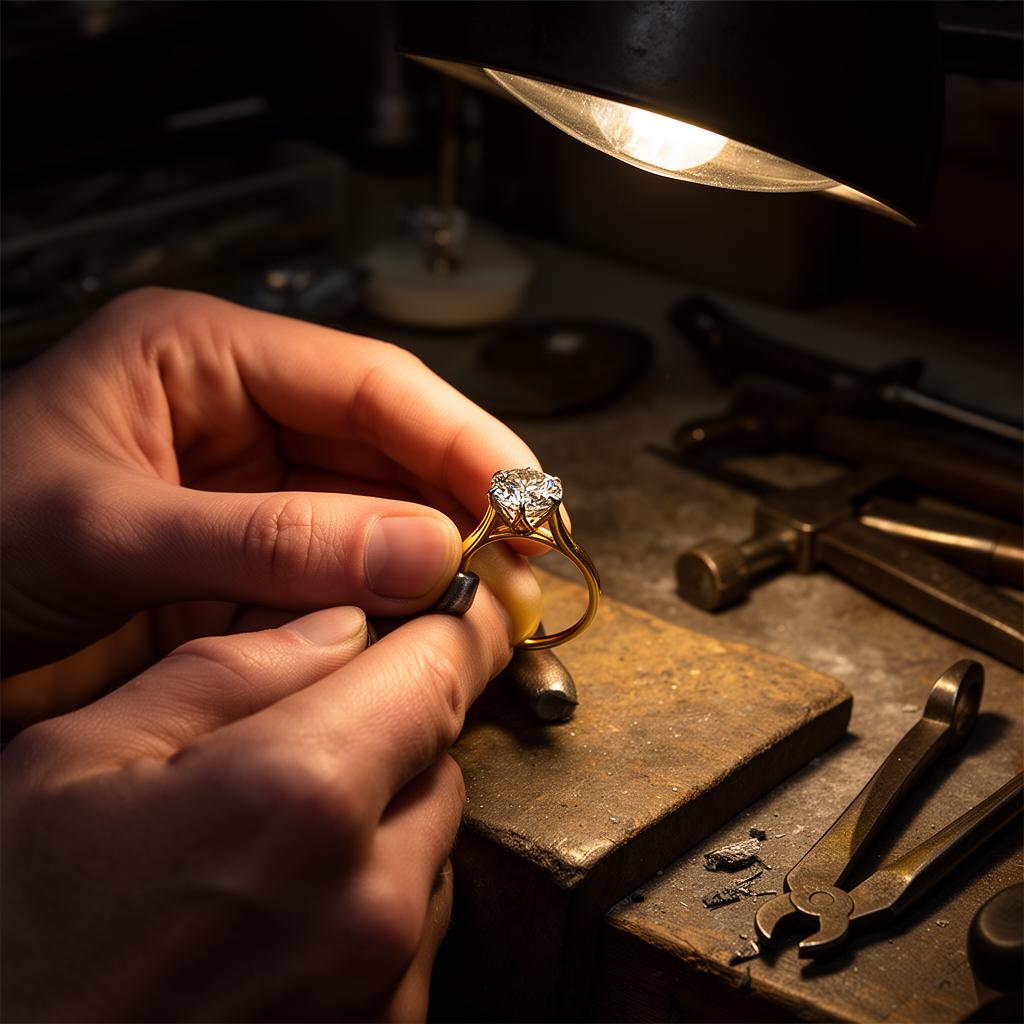 Master jeweller at the workbench