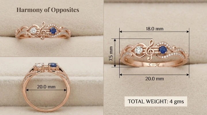 CAD 3D model of a ring design on screen